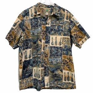 Paradise Bay Men's Guitar Print Hawaiian Shirt